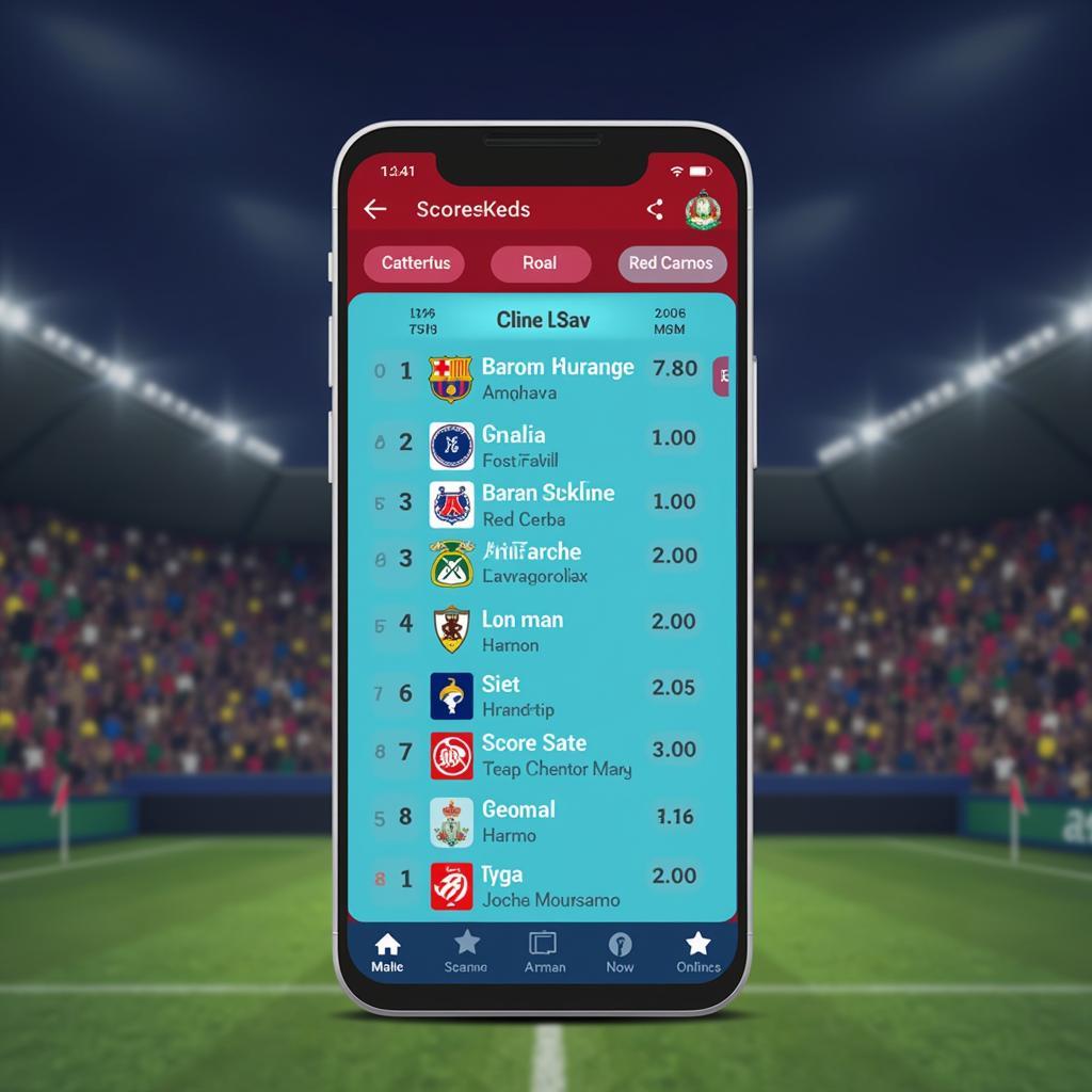 Live Football Scores App Interface