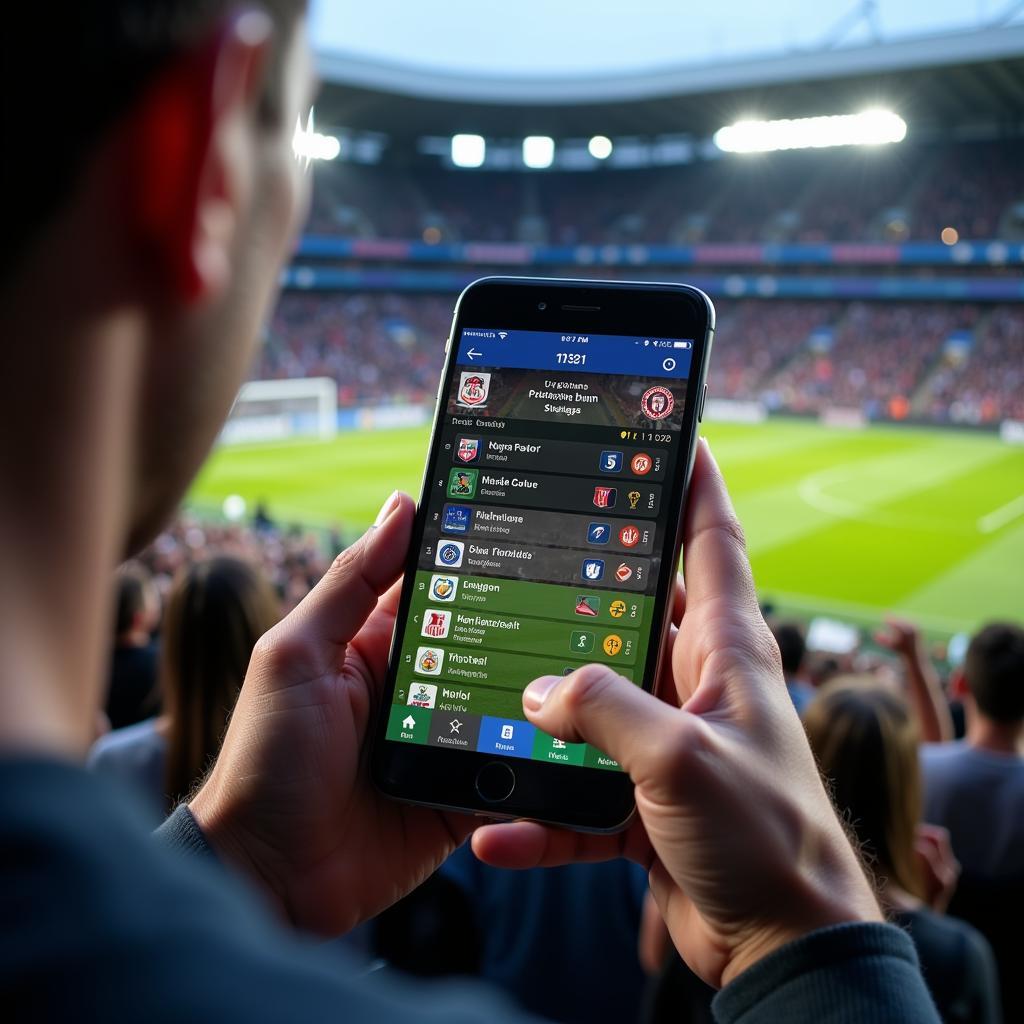 Checking Live Football Scores on Mobile Devices