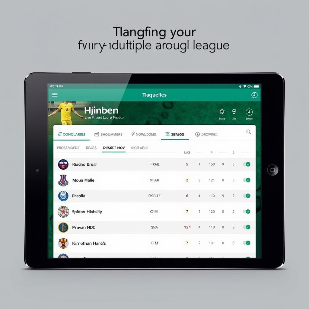 Live Football Scores on Tablet Today