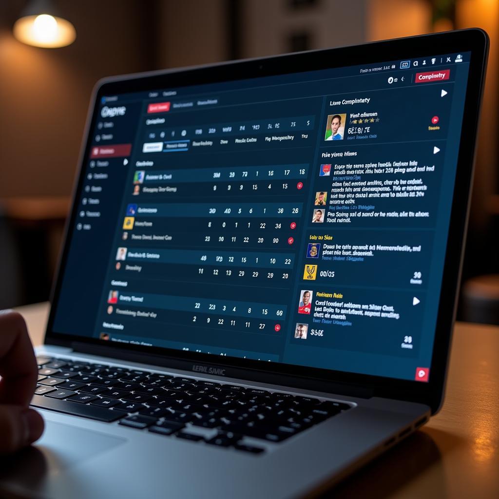 Live Football Scores Website on Laptop Screen