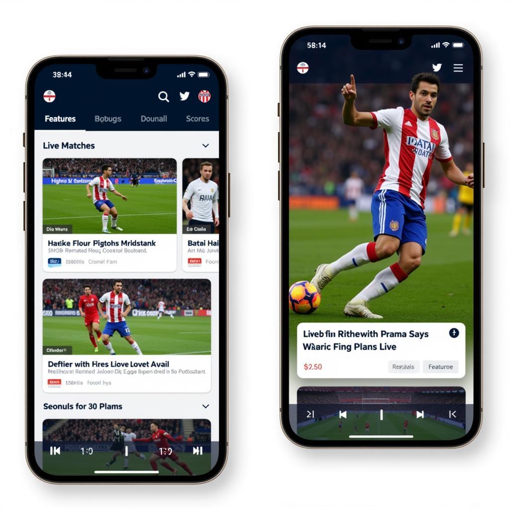 User-friendly interface of a live football streaming app