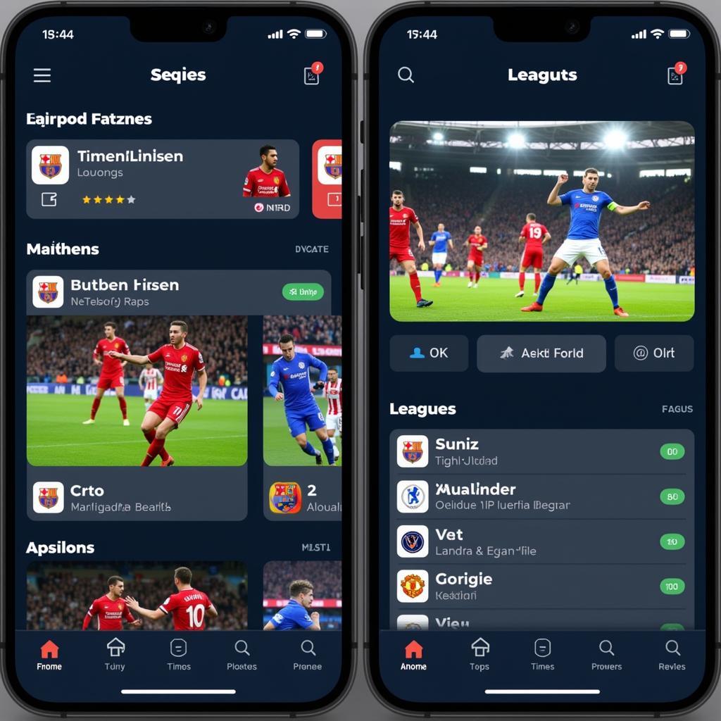 Live Football Streaming App Interface