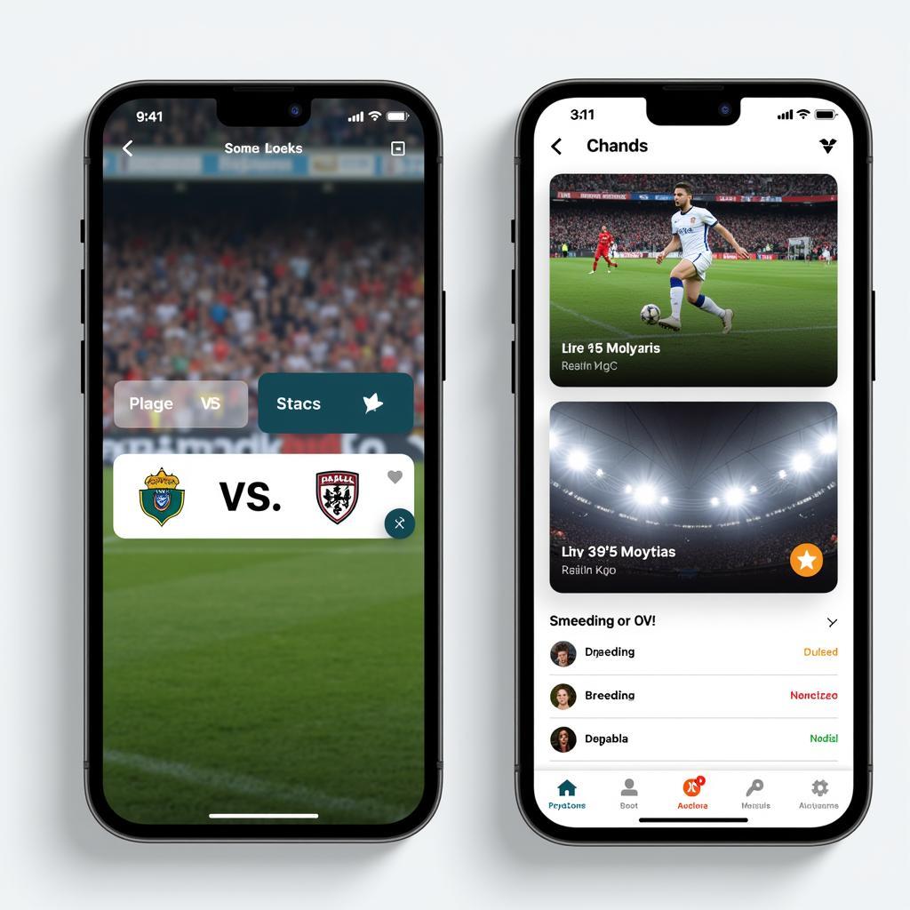 Live Football Streaming App iPhone Interface