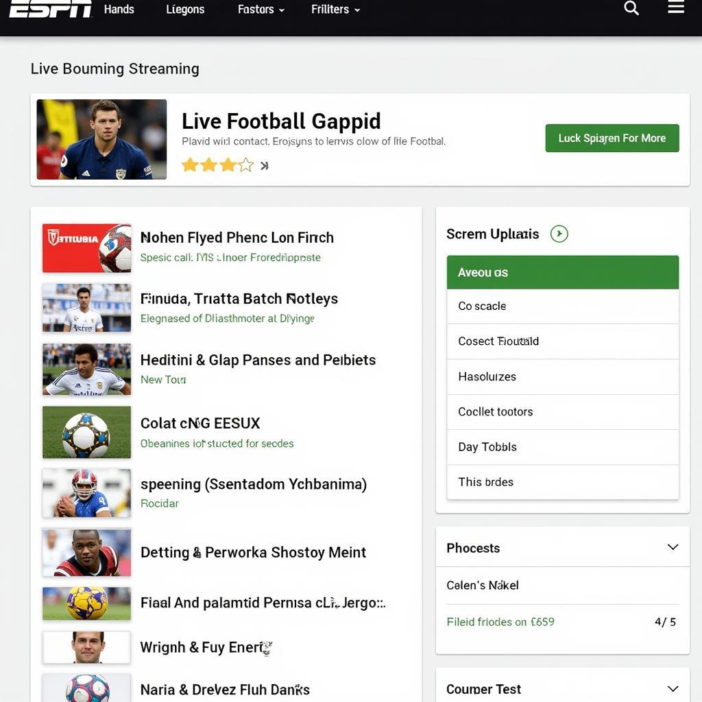 Live Football Streaming Options on ESPN