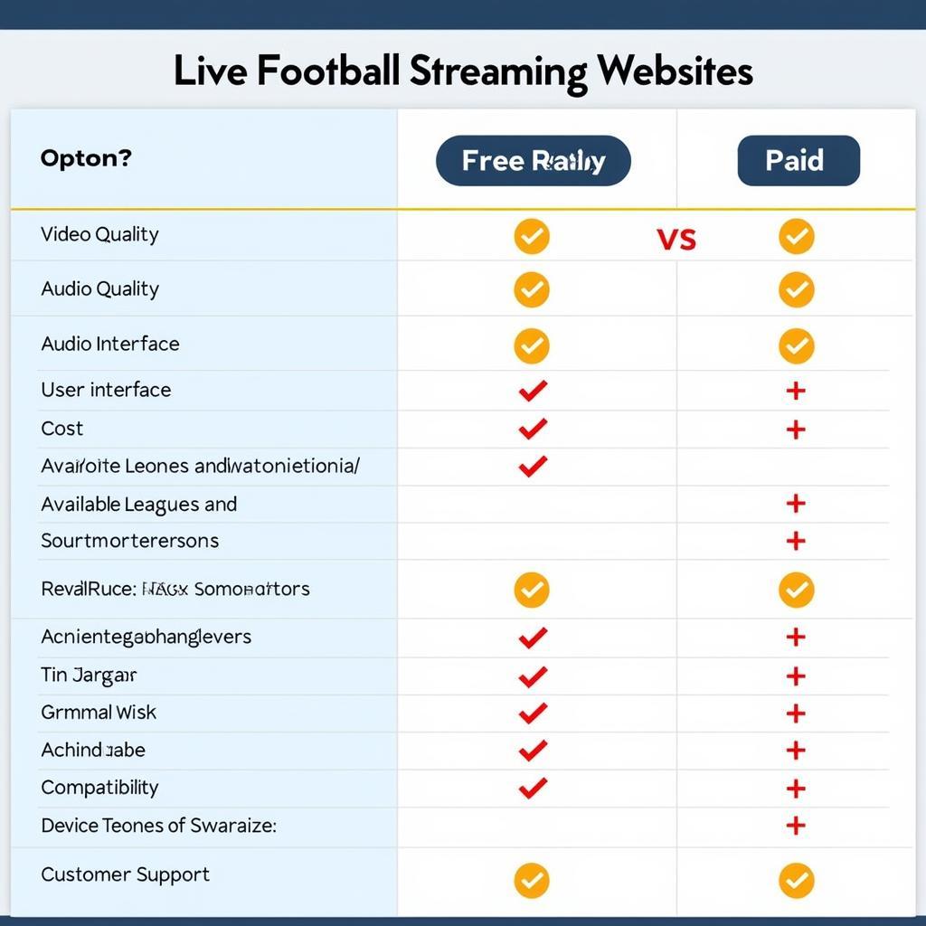 Live Football Streaming Website Comparison