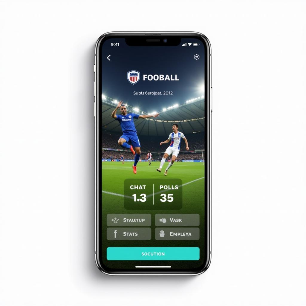 User-friendly interface of a live football streaming app showing live match, scores, and interactive features.