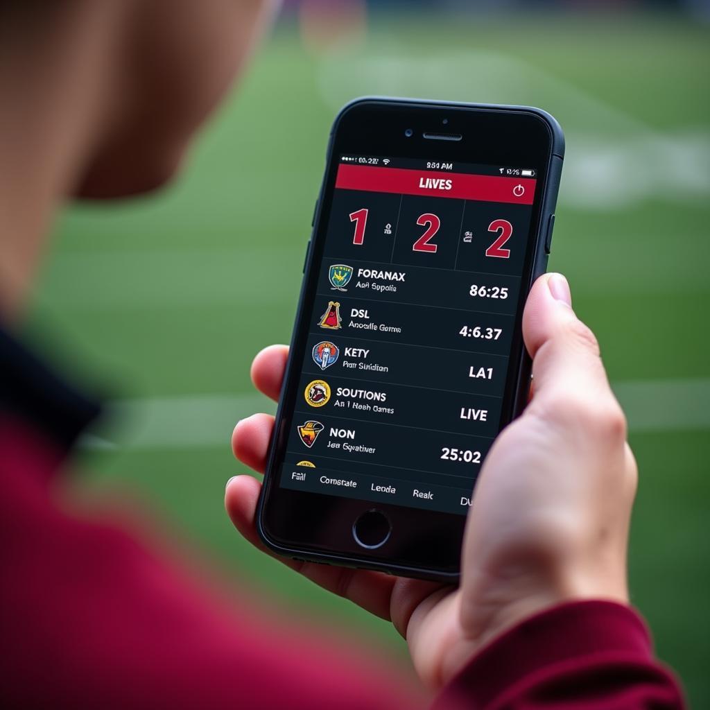 Checking Live High School Football Scores on a Mobile Phone