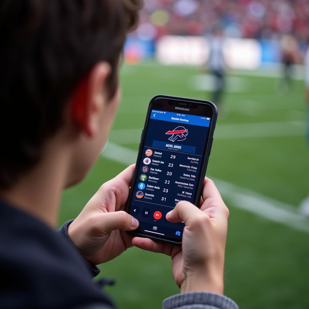 Checking Live NCAA Football Scores on Mobile Phone