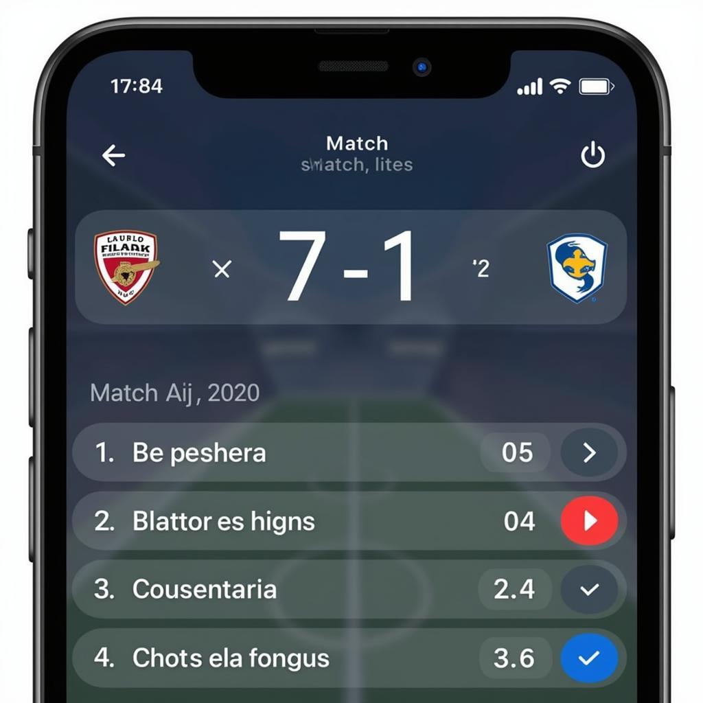 Live Score App Screenshot