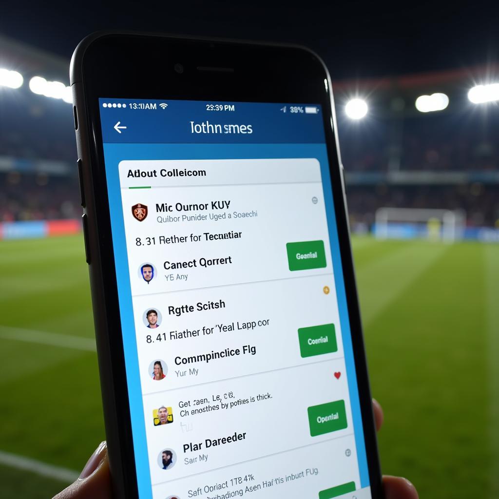 Live score football app notifications