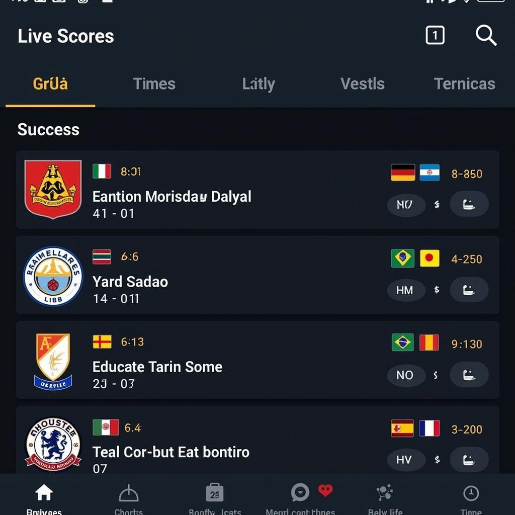 Live Score Website App Screenshot