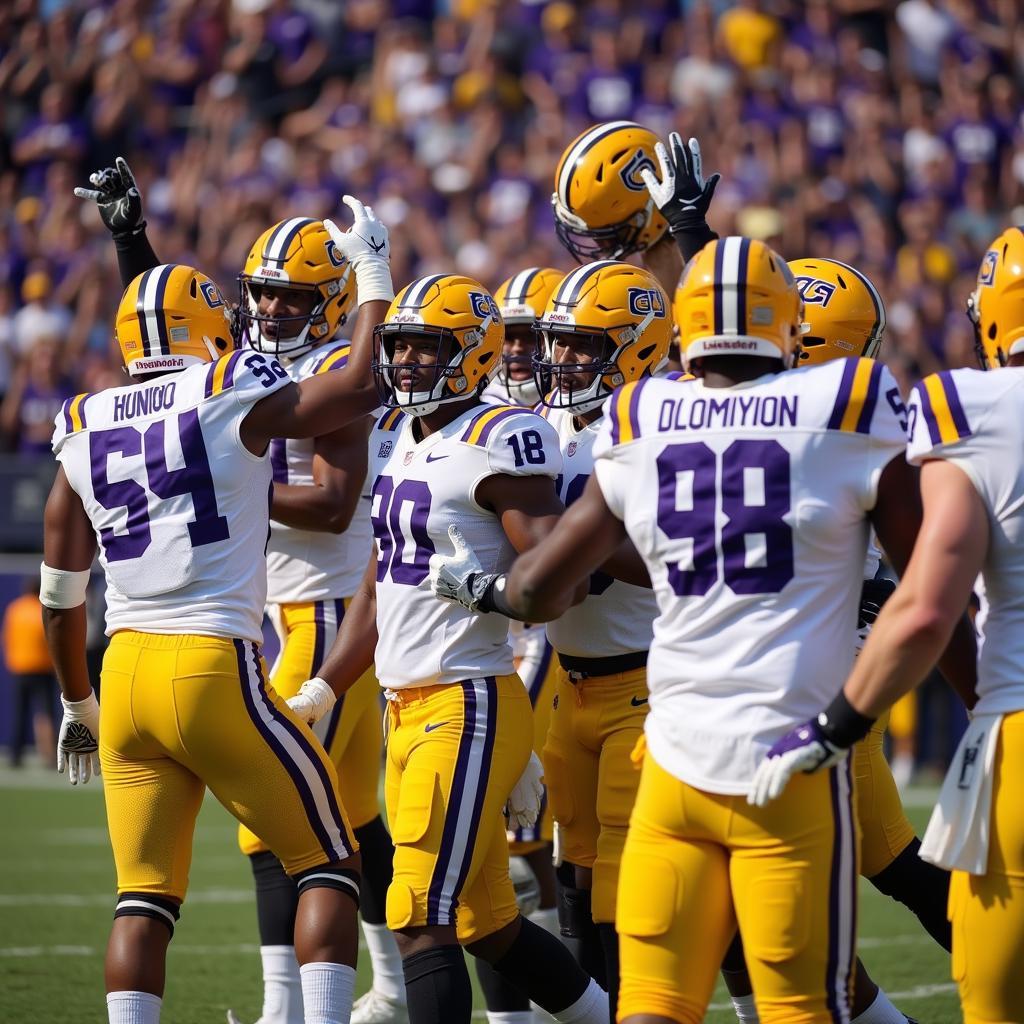 LSU Tigers Celebrating Victory