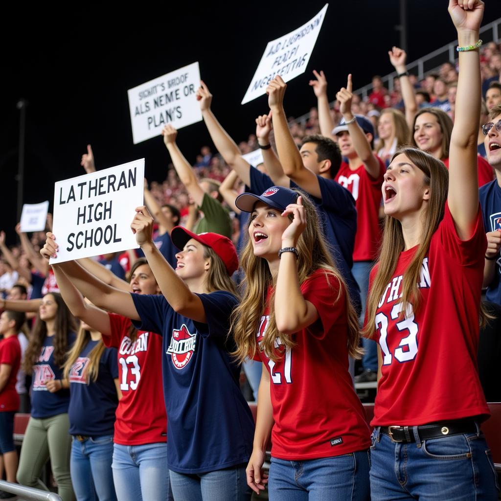 Lutheran High School Football Fans Cheering