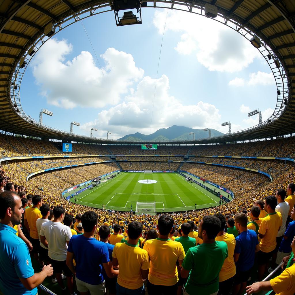 Maracanã Stadium Packed with Fans During a Brazilian Football Match