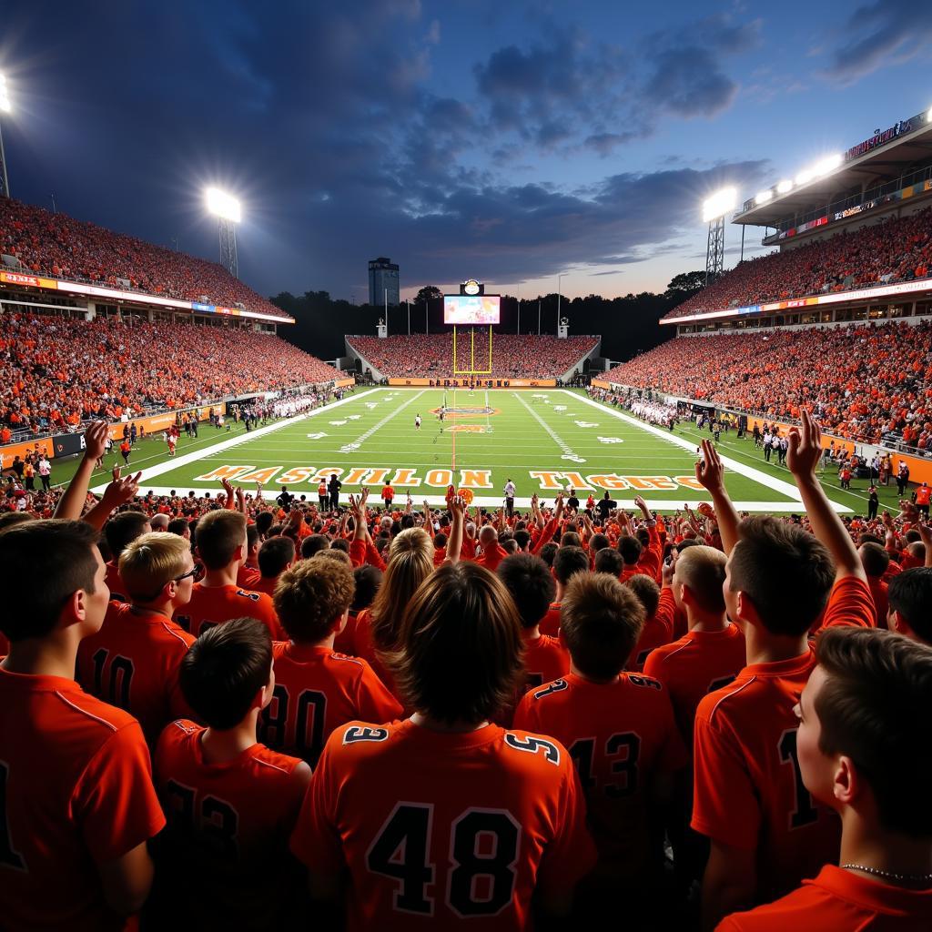 Massillon Tigers Football Fans Cheering at Live Game