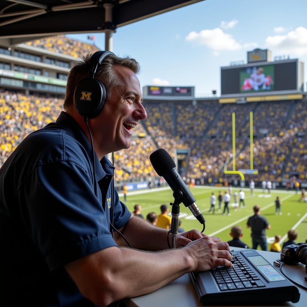 Michigan Football Live Radio Broadcast Scene