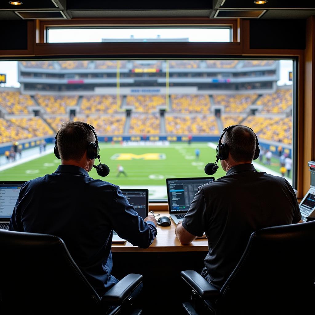 Michigan Football Radio Live Broadcast in Action