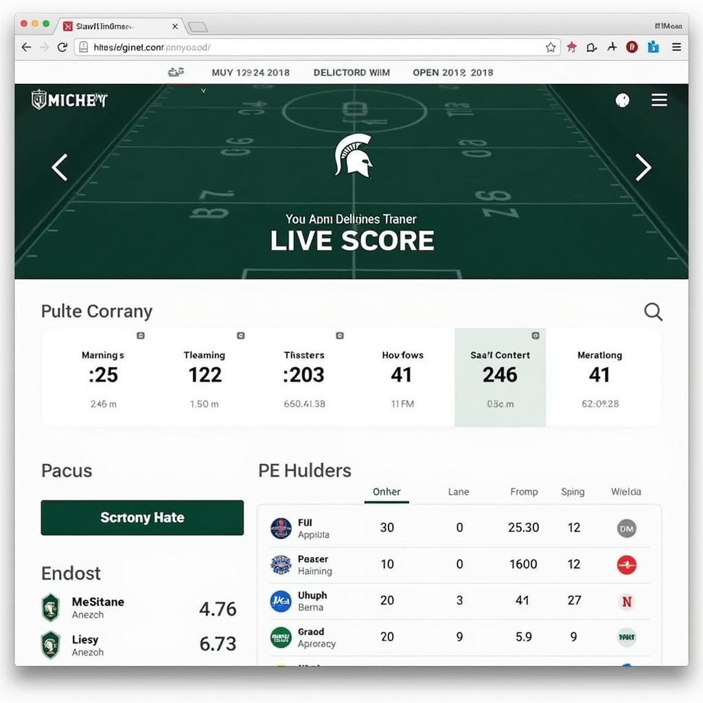 Michigan State Football Live Score Website