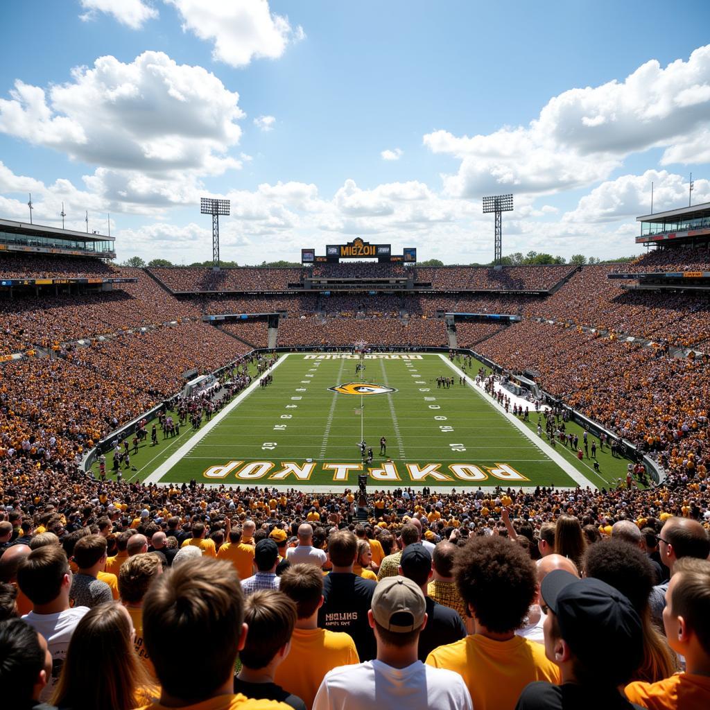 Missouri Tigers football game day at Faurot Field