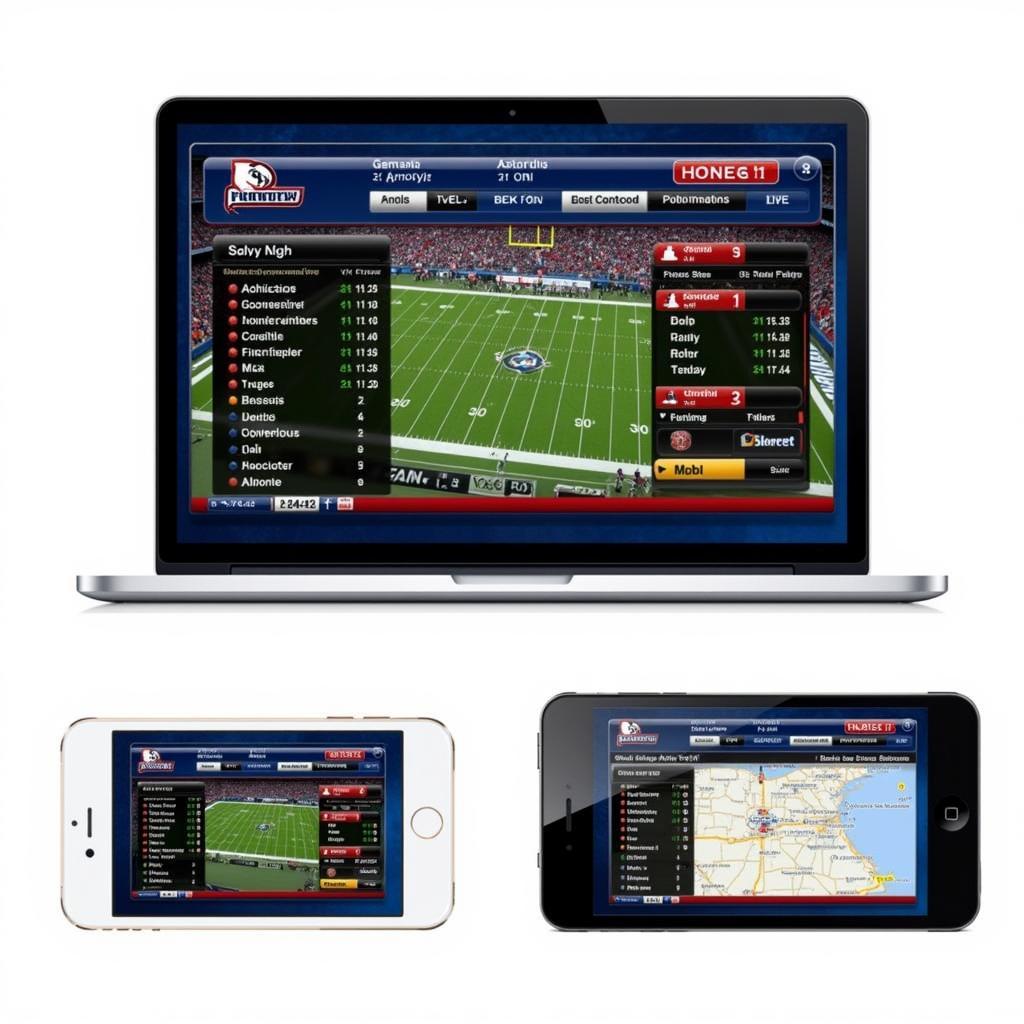 Multiple Devices Displaying College Football Live Scoreboards