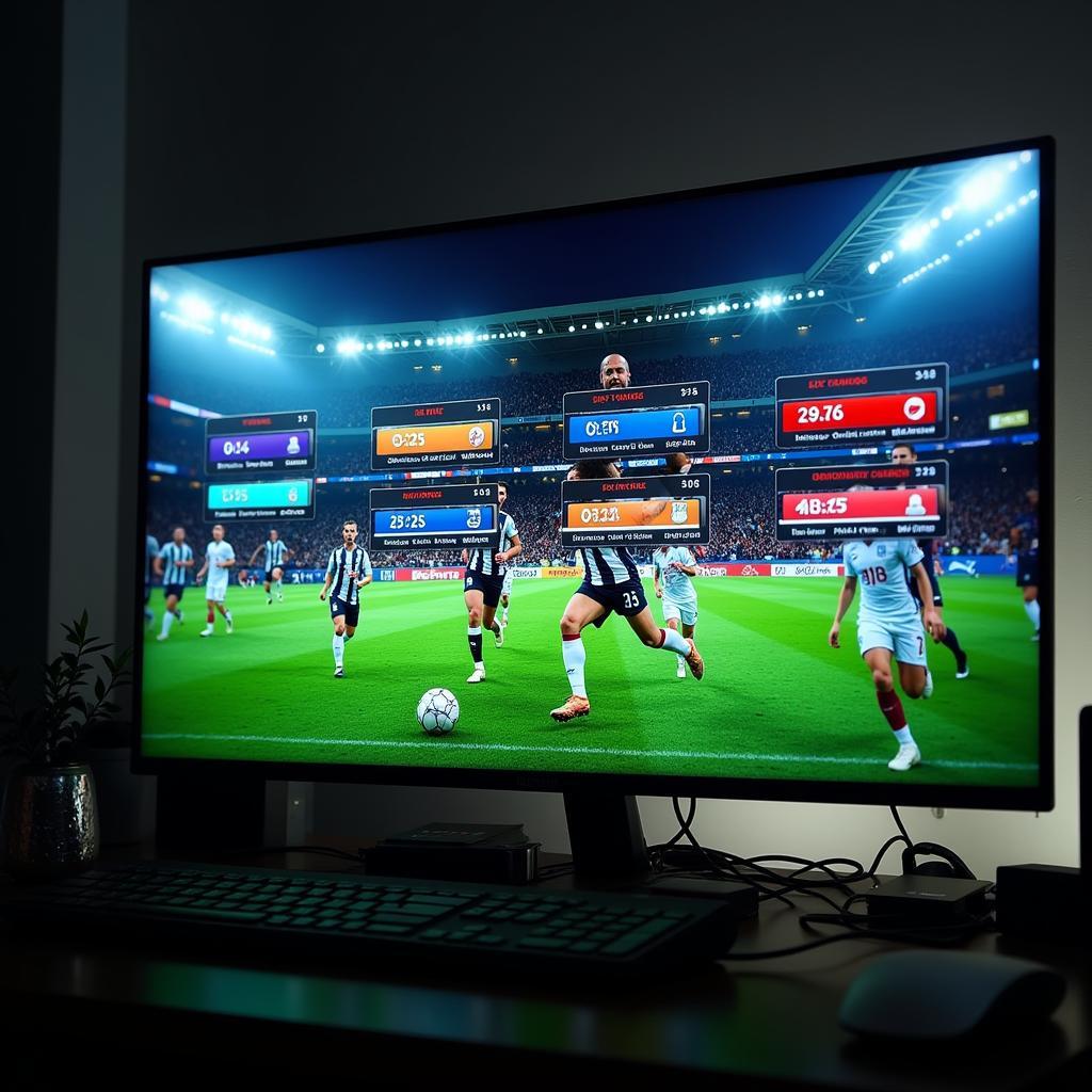 Multiple Football Live Tickers on Desktop Screen