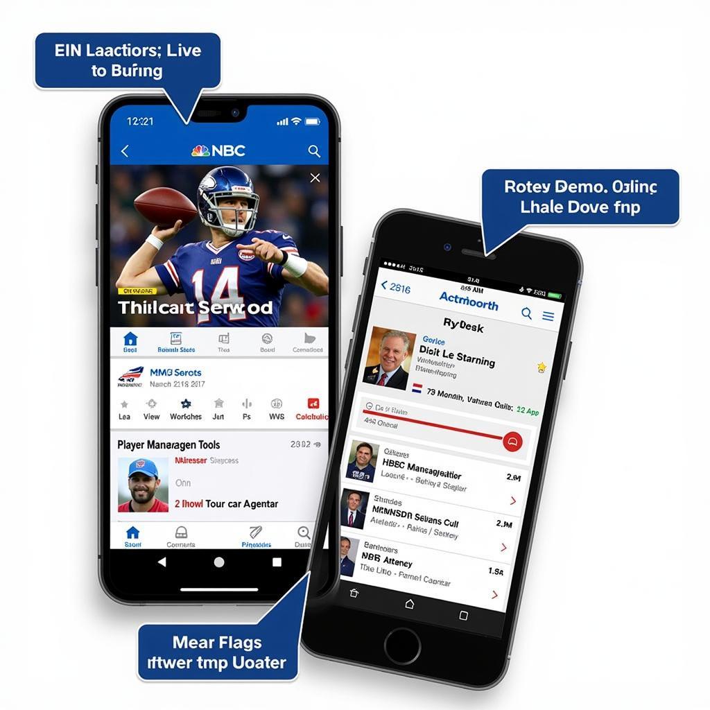 NBC Sports Fantasy Football Mobile App Interface