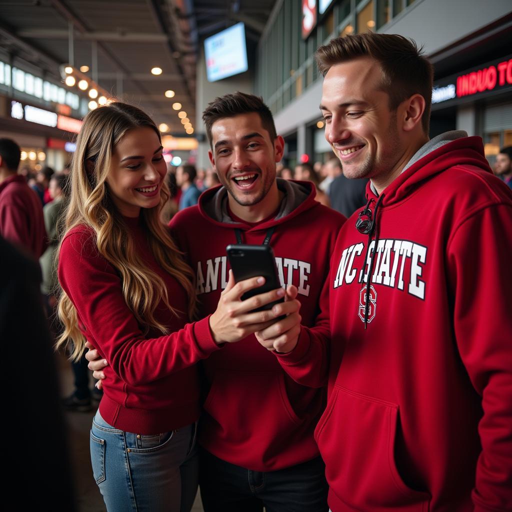 NC State Football Fans Listening to Live Stream Radio