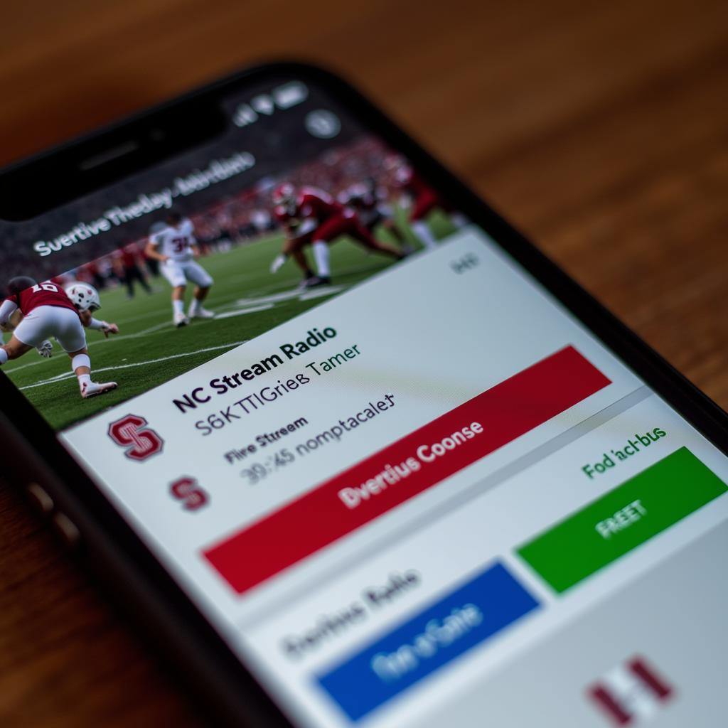 NC State Football Live Stream Radio on Mobile Device