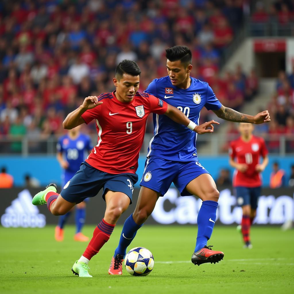 Nepal vs Chinese Taipei Football Match Action