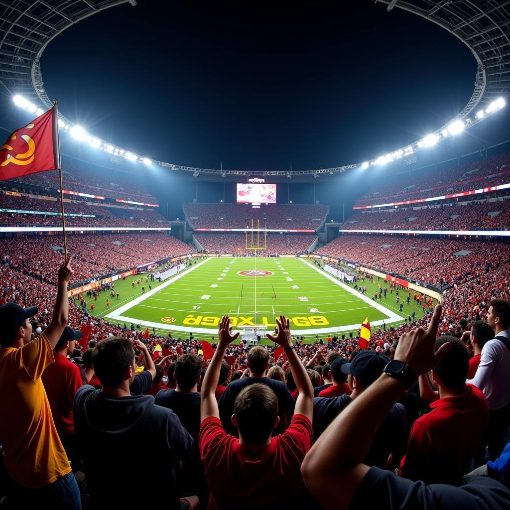 NFL Fans Experiencing the Excitement at the Stadium