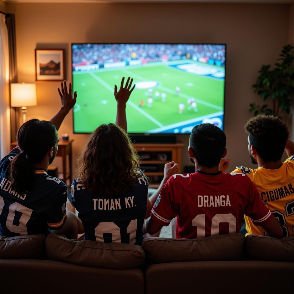 NFL fans gathering for a game