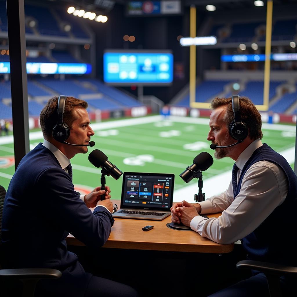 NFL Football Live Radio Commentators in the Booth