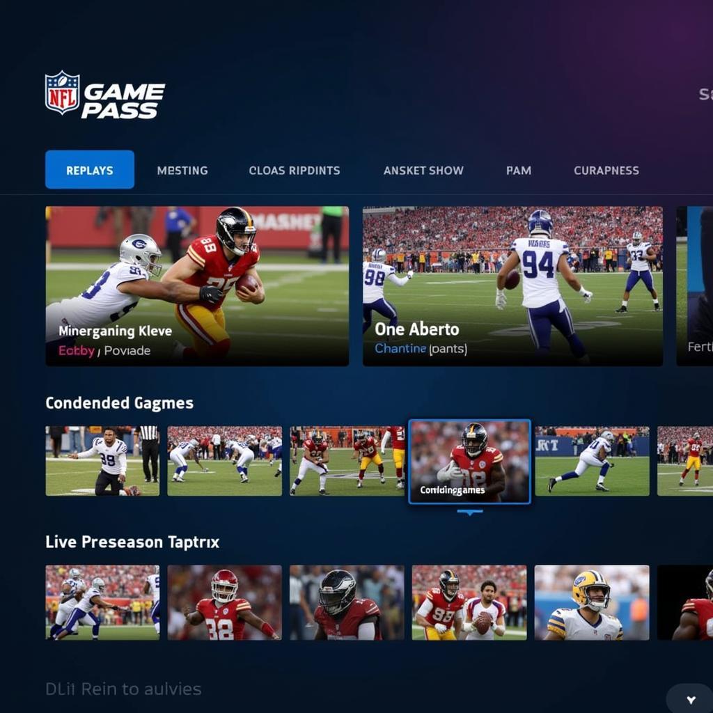 NFL Game Pass Interface