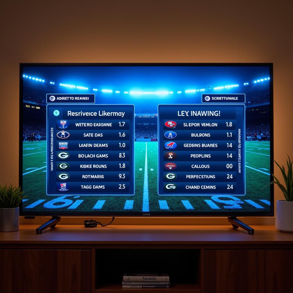 NFL Live Scores Displayed on Smart TV