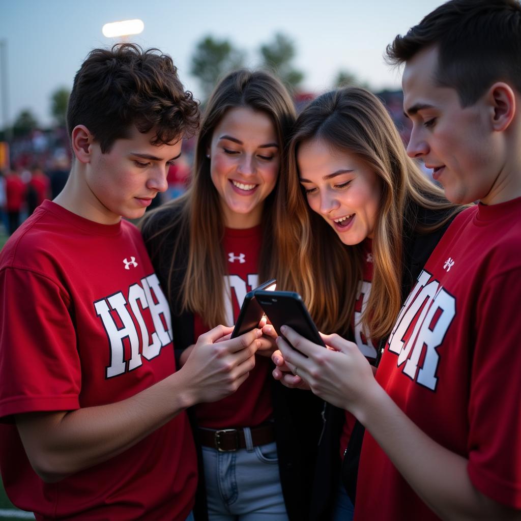 NJ High School Football Fans Checking Live Scores