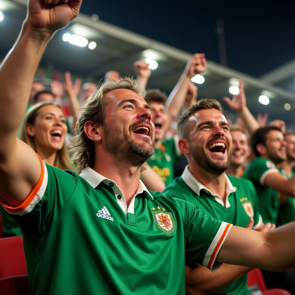 Northern Ireland Fans Celebrating a Goal