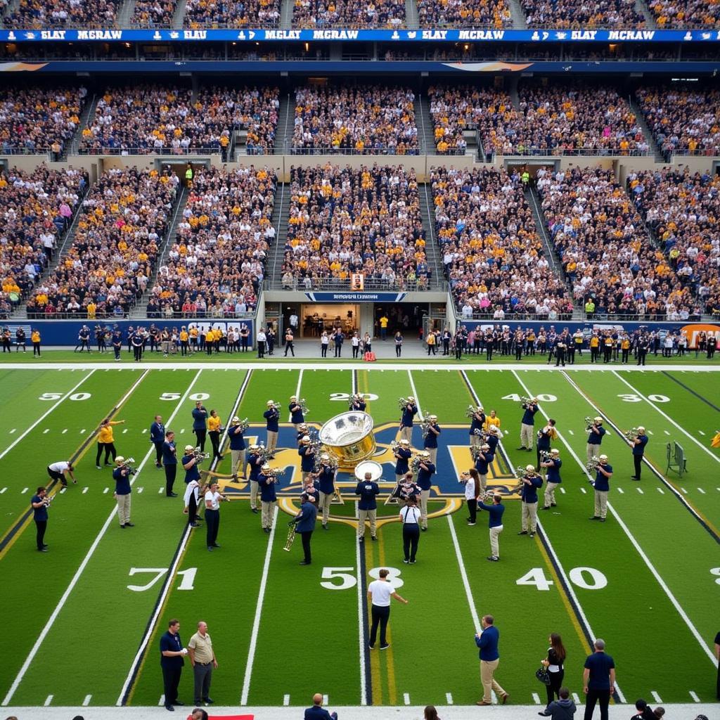 Notre Dame Band Performing at Halftime