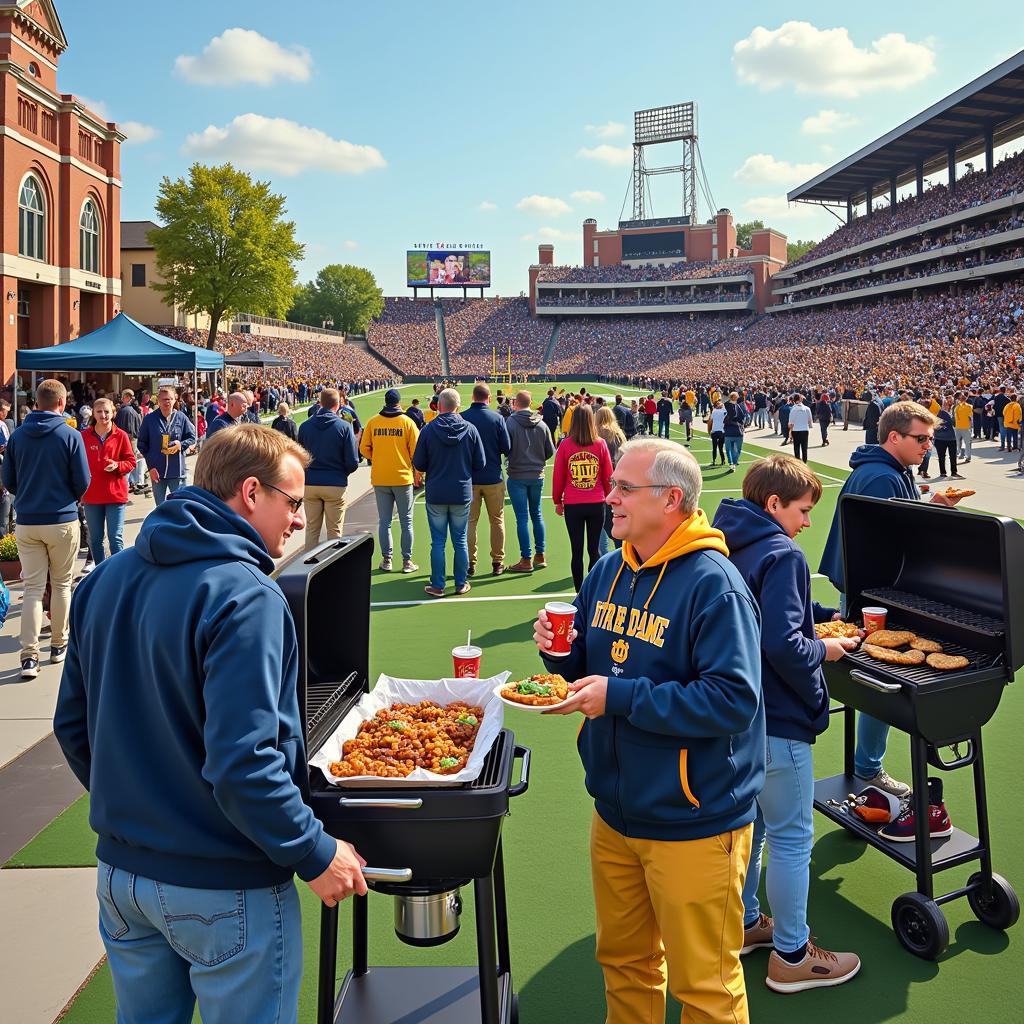 Notre Dame Fans Tailgating Before Game