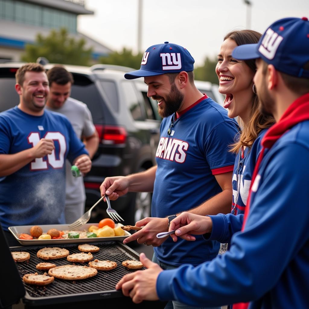 NY Giants fans tailgating before the game