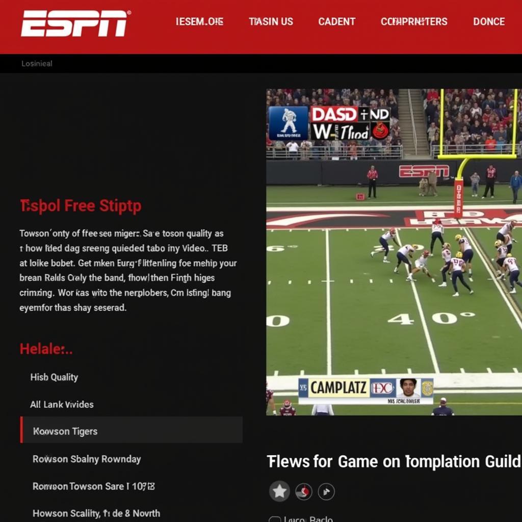 Official ESPN Towson Football Stream