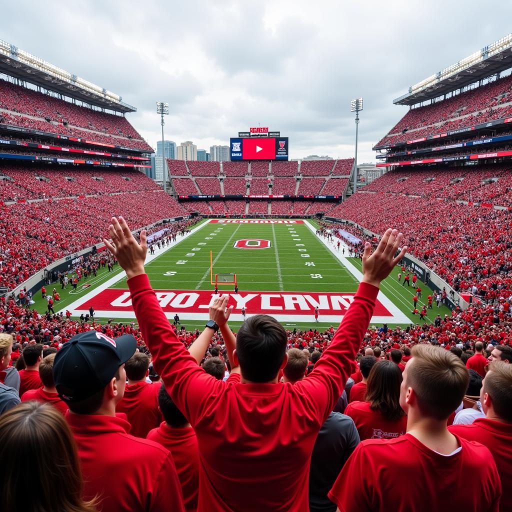 Ohio State Football Fans Cheering at The Horseshoe