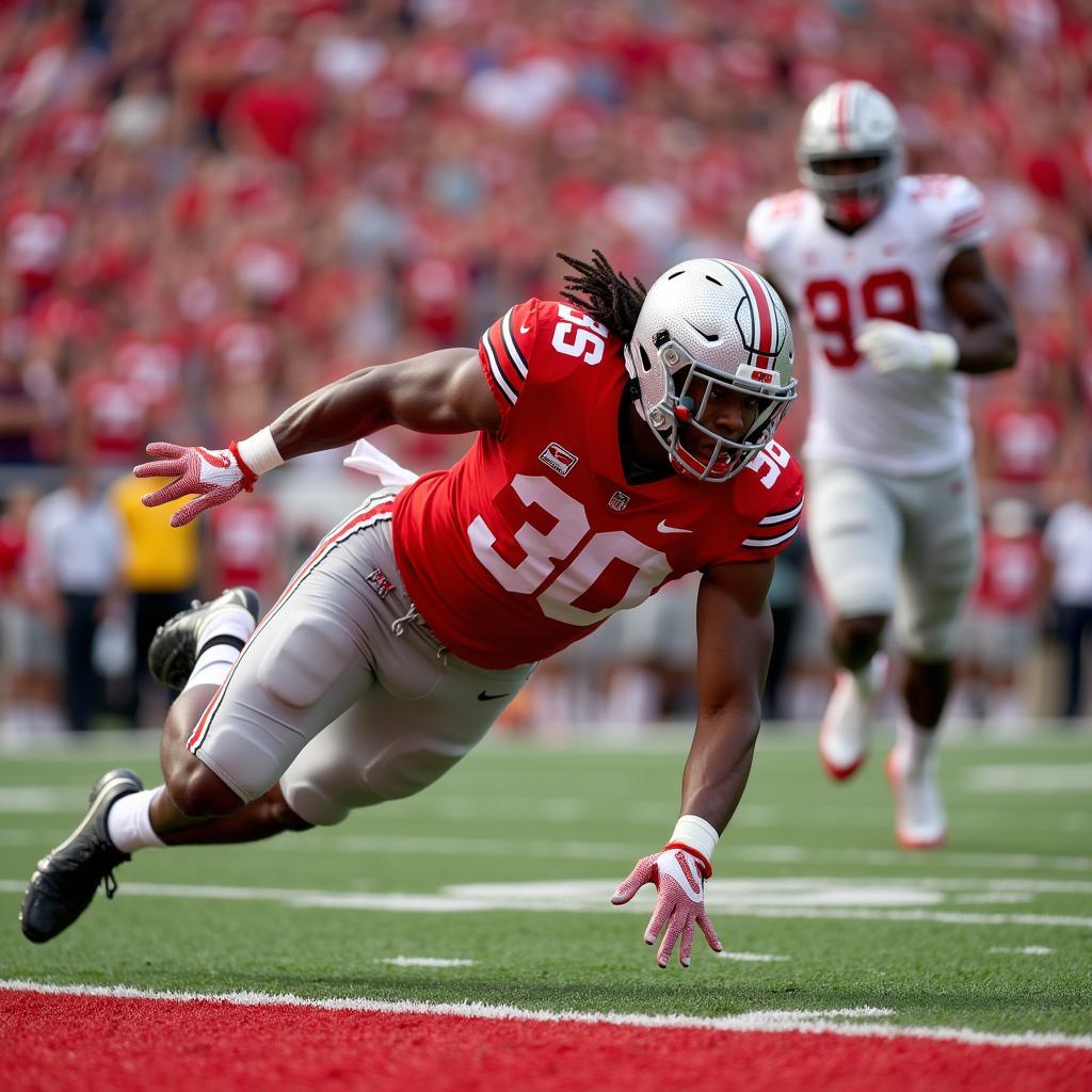 Ohio State Football Player Scores a Touchdown