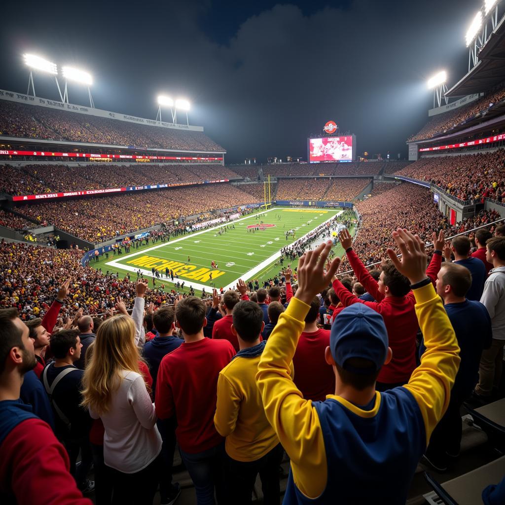 Ohio State and Michigan Football Fans in the Stadium