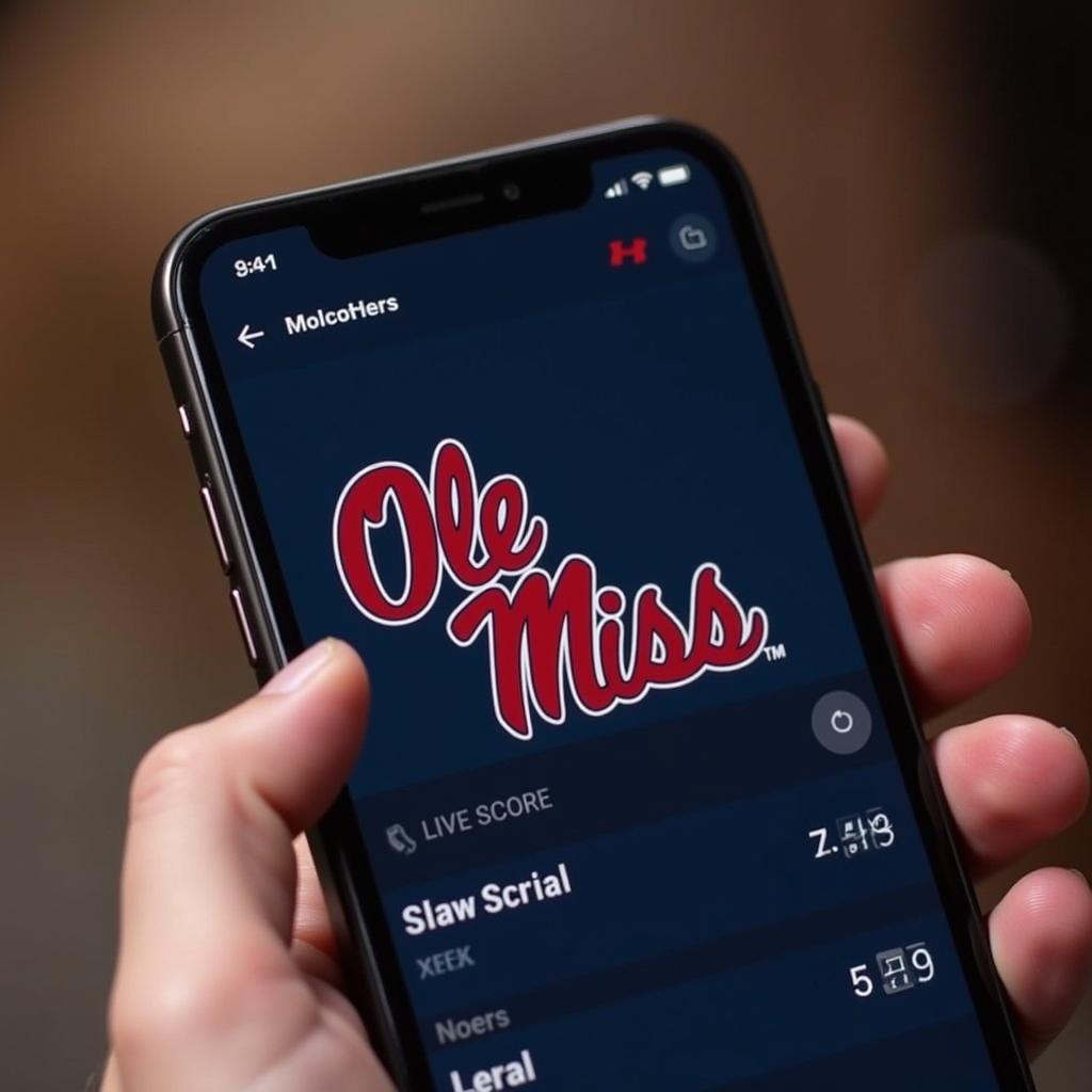 Ole Miss Football Live Score Updates on Mobile Phone