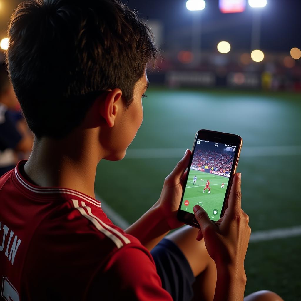 Watching football live on a mobile device in India