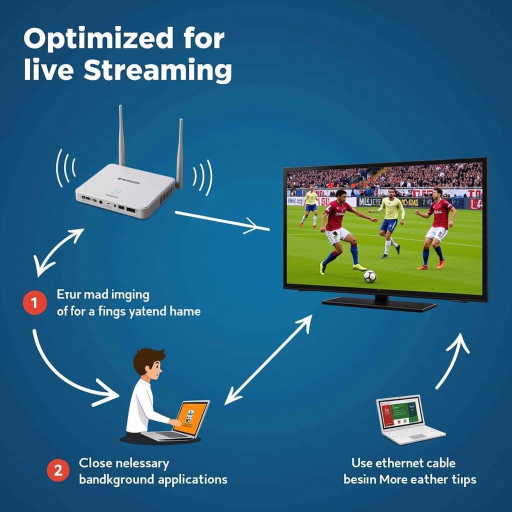 Tips for improving internet connection and device setup for live streaming.