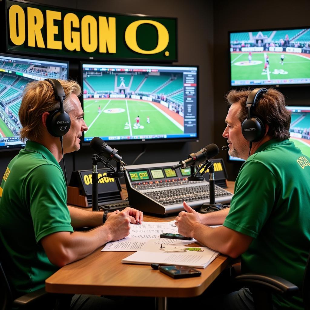 Oregon Ducks Football Radio Live Broadcast in Action