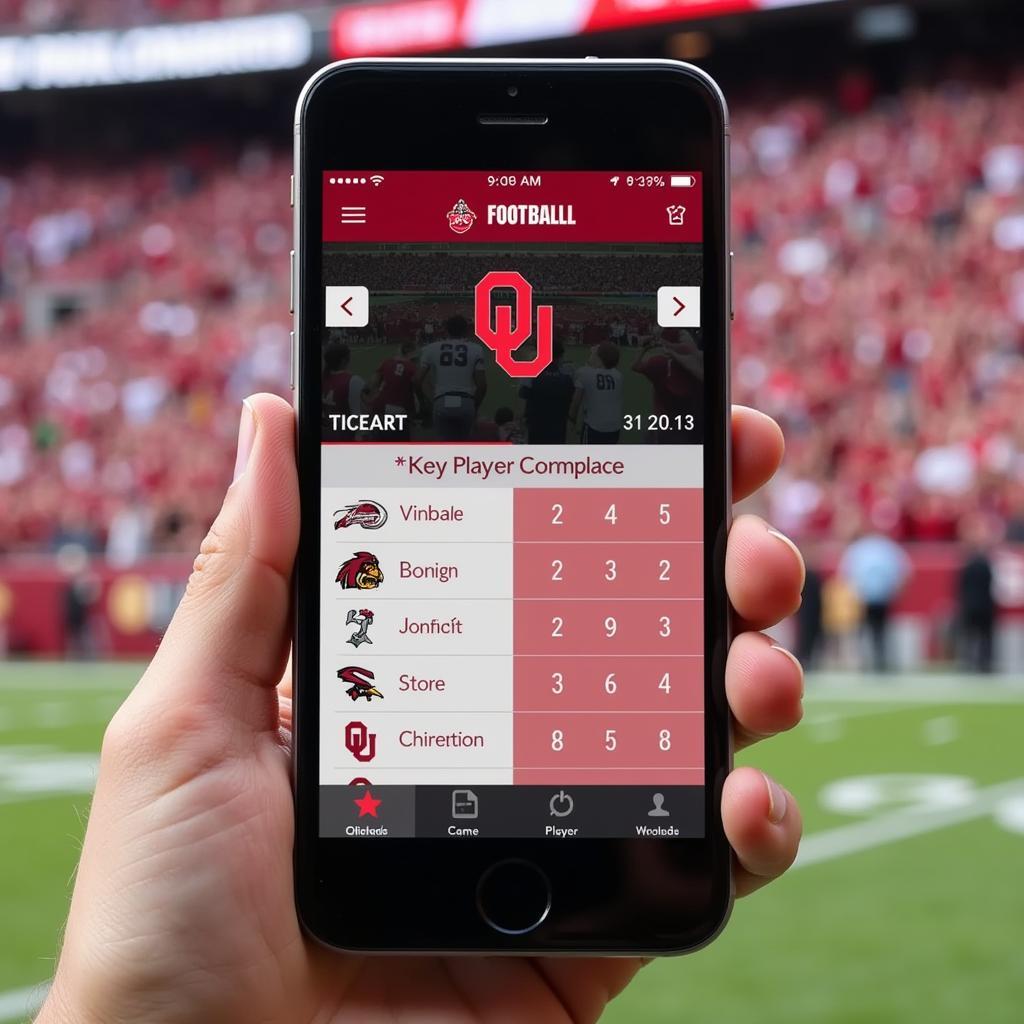 OU Football Live Scoreboard Mobile App