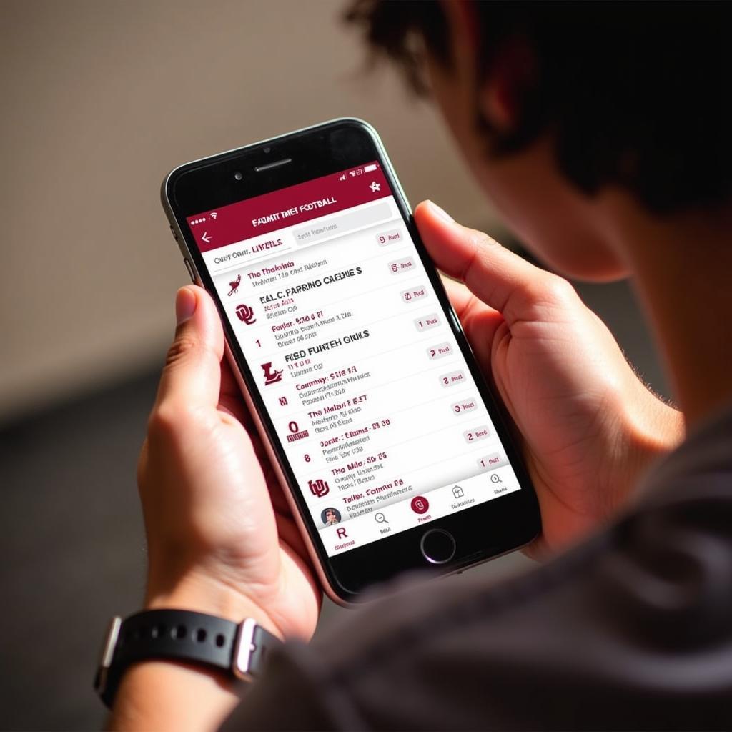 Checking the OU Football Schedule on a Mobile App