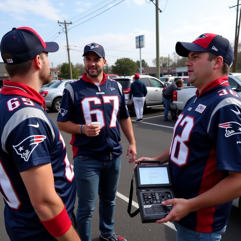 Patriots Fans Listening to Live Radio